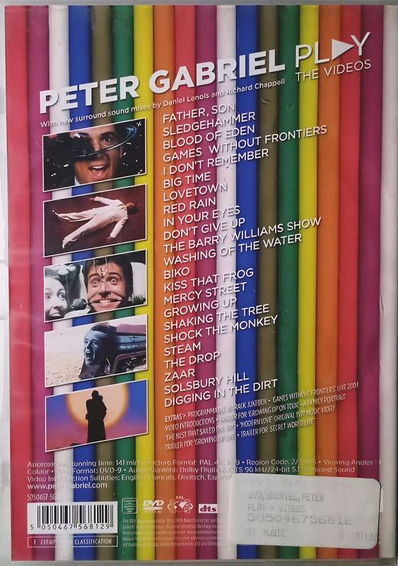 PETER GABRIEL Play The Videos DVD