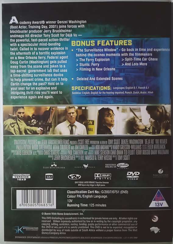 DEJA VU Denzel Washington DVD