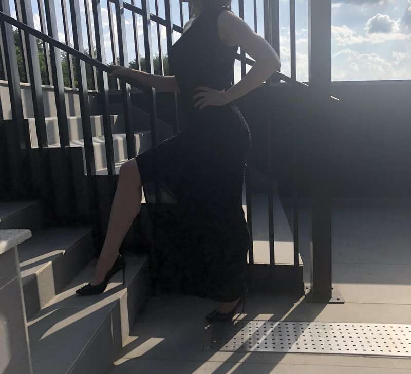 Elegant Black Glitter One-Shoulder Evening Gown  YDE (Pre-Loved)
