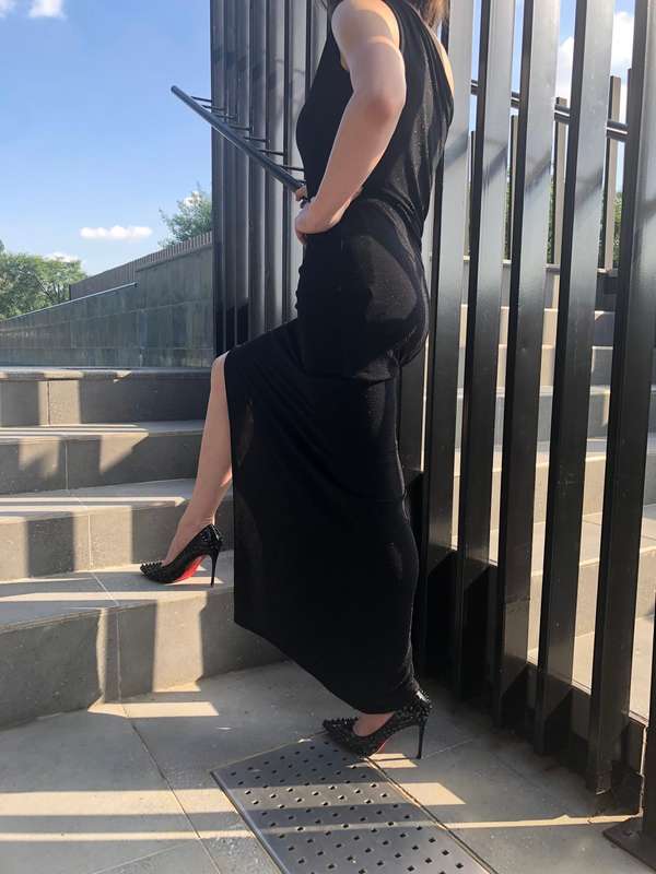 Elegant Black Glitter One-Shoulder Evening Gown  YDE (Pre-Loved)