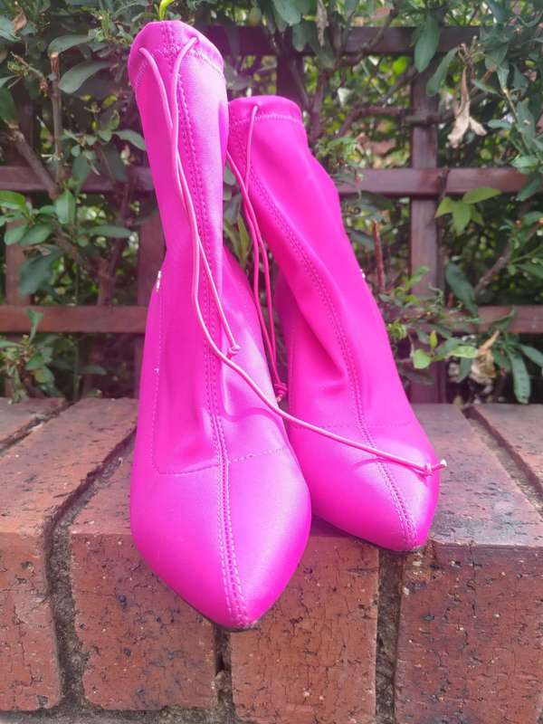 Hot Pink Wedge Boots