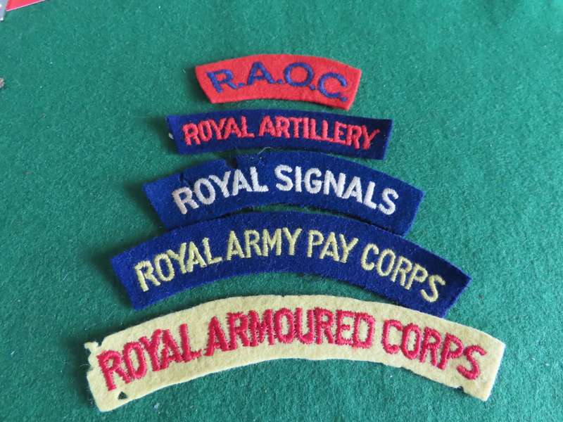 Great Britain -5 Cloth Shoulder Titles as Shown