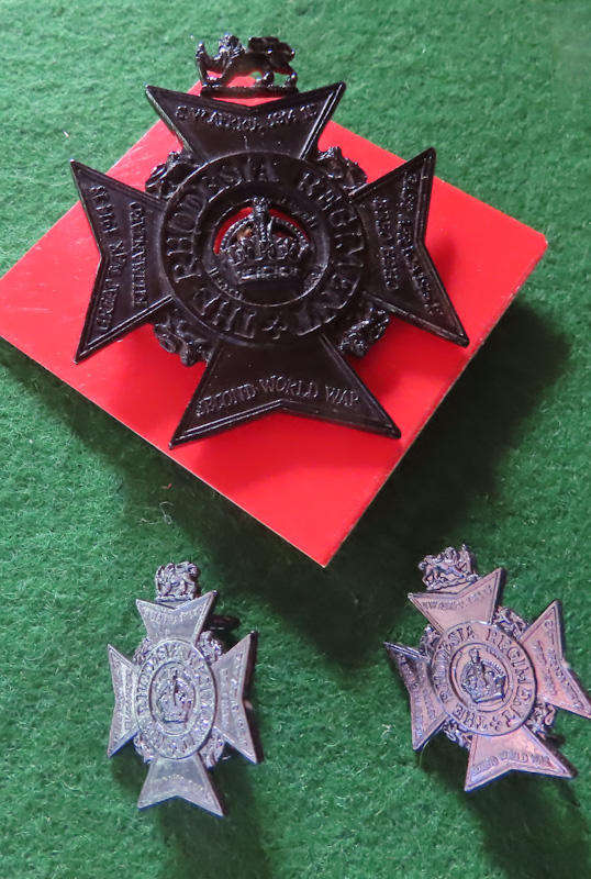 Rhodesia  - Bush War - Royal Rhodesia Regiment (Depot) Cap and Collar Badges