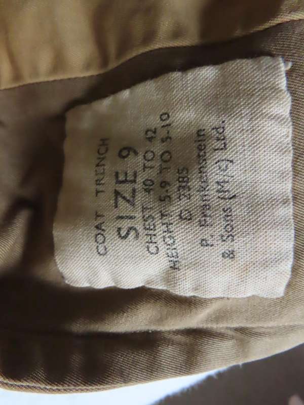Rhodesia  - Bush War - Trench Coat - Size 40-42 Owned by Colonel Desfountain
