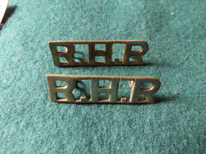 South Africa - WWII - Railways and Harbour Regiment Pair of Shoulder Titles