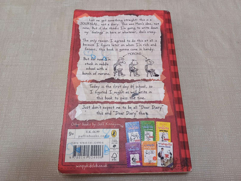 Diary of a Wimpy Kid - A novel in cartoons. Jeff Kinney. Softcover.