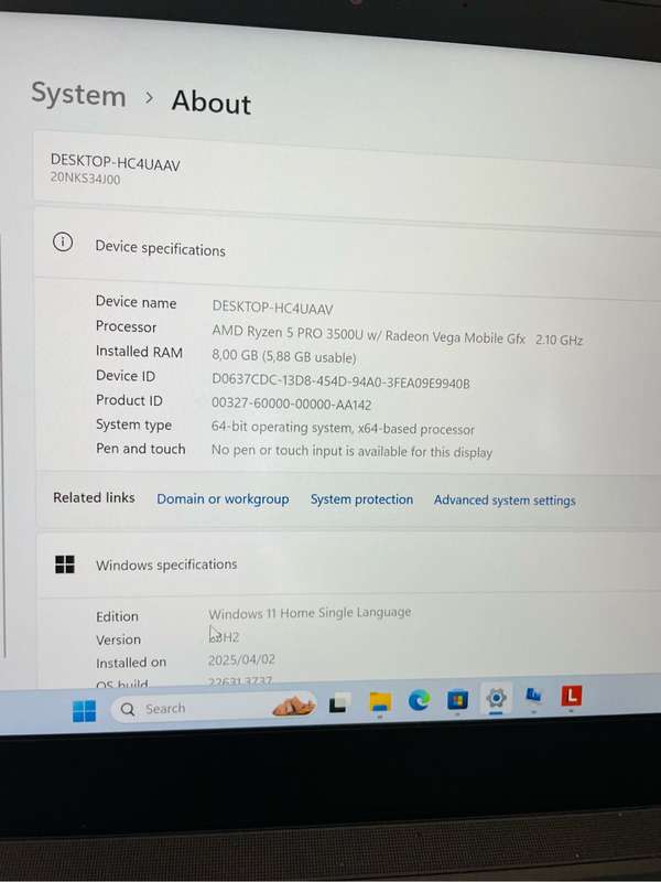 Rayzen 5 Lenovo T495 10th Gen
