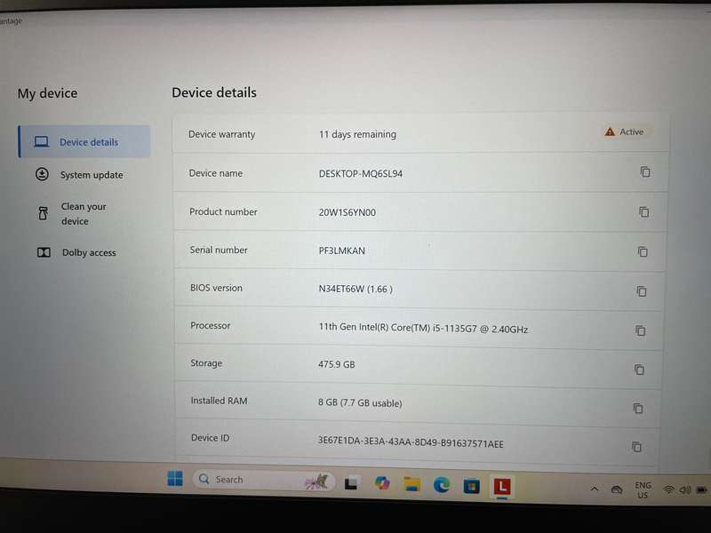 T14 Lenovo i5 11th Gen