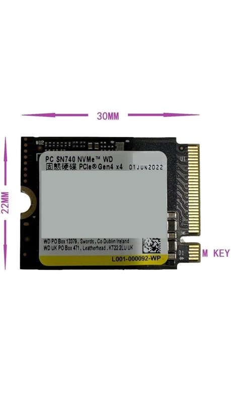 Western Digital 512 GB SSD (SN740 M.2 2230 30mm NVMe PCIe 4.0 Gen 4)