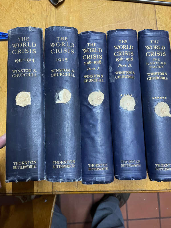 Winston S Churchill. World War I. The World Crises (5 volumes) 1911 -1914 & 1915 & three more