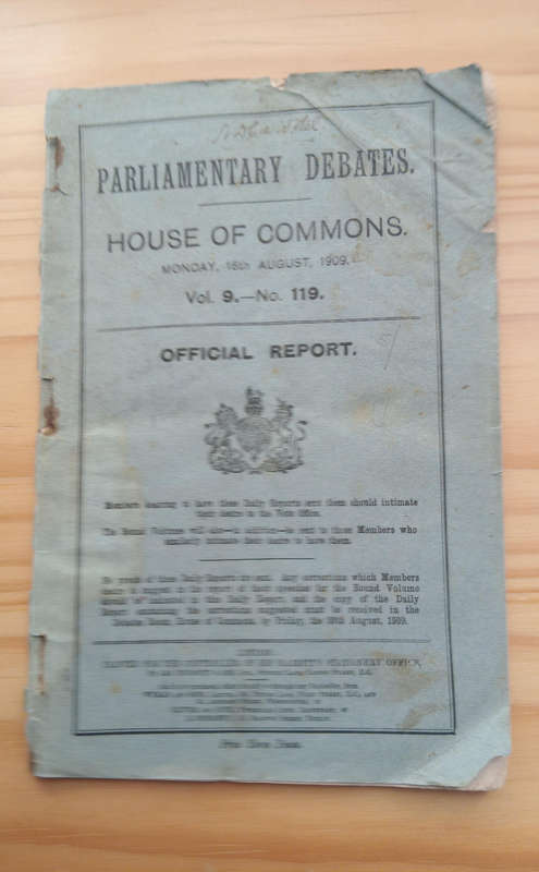 Africana- Parliamentary Debates, 16 August 1909