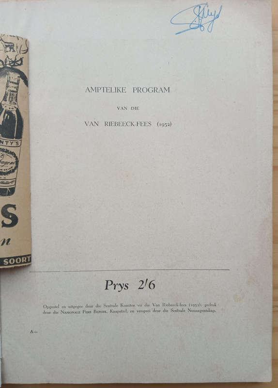 Africana-Official Festival Programme of the Van Riebeeck Festival 1952