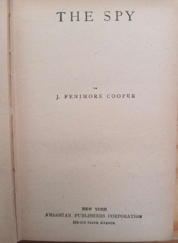 The Spy- J. Fenimore Cooper
