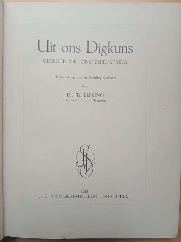 Uit ons digkuns- Gedigte vir Jong Suid-Afrika