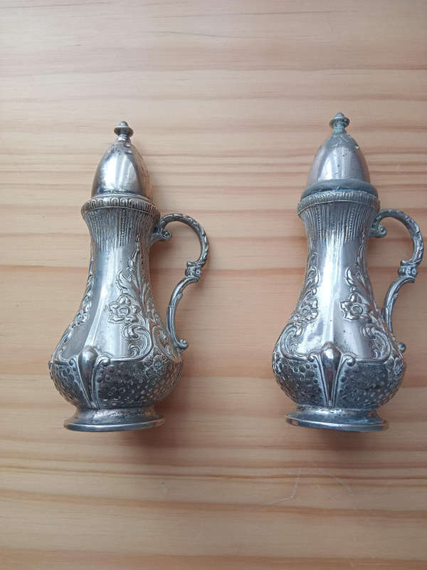 Set of antique salt and pepper pots