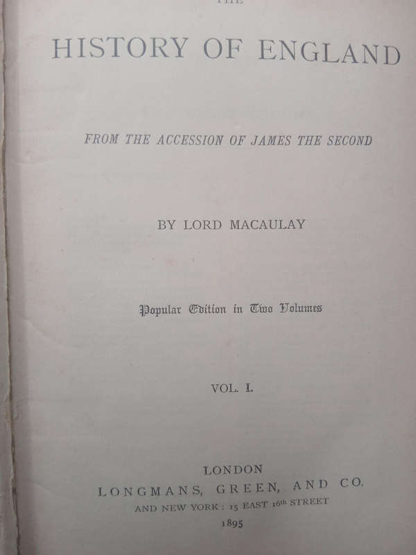 Macaulay's History of England-Vol 1