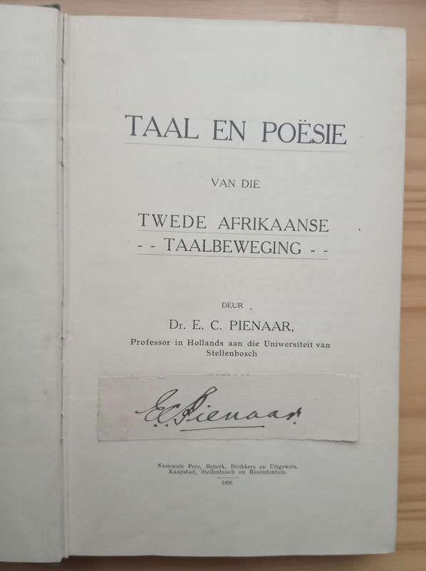 Africana- Twede Afrikaanse Taalbeweging (1926)- Dr E C Pienaar