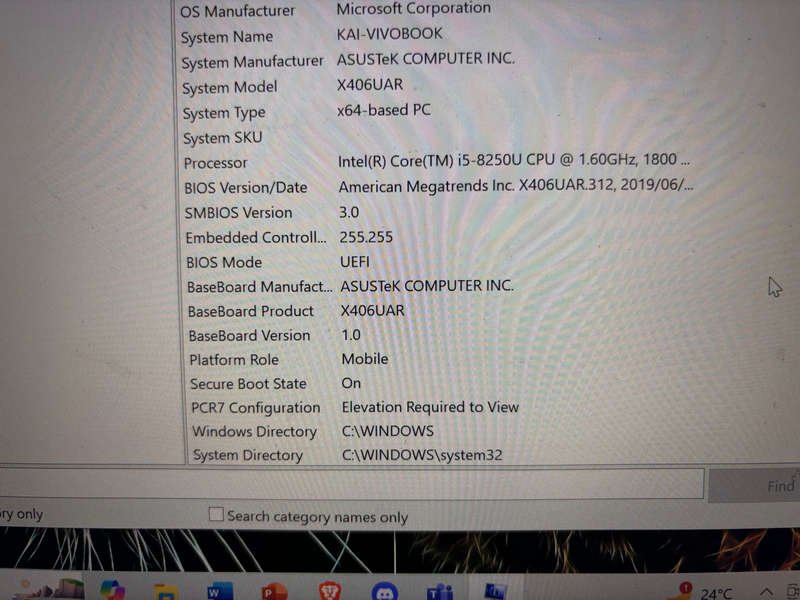 Asus Vivobook s 256gb Intel(R) Core (TM) i5-8250U CPU