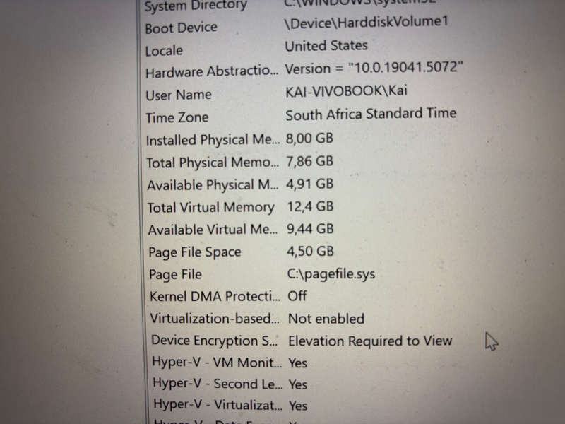 Asus Vivobook s 256gb Intel(R) Core (TM) i5-8250U CPU