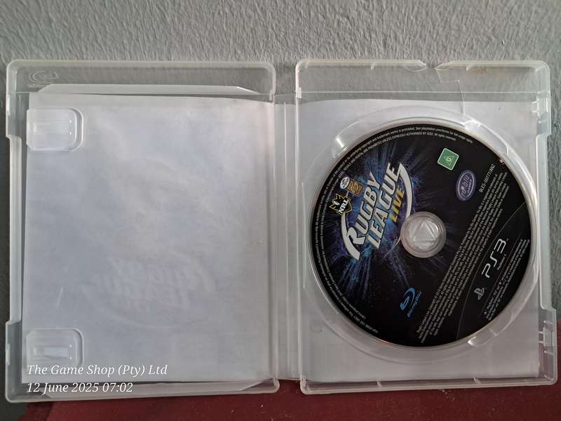 PS3 Rugby League Live - No Manual