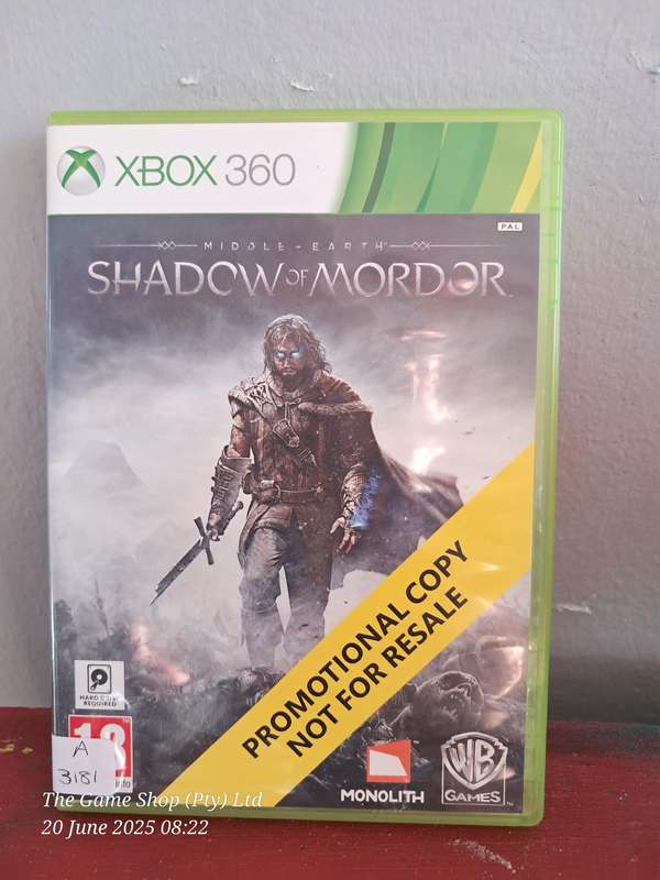 XBox 360 Shadow of Mordor (Promotional Copy) - No Manual