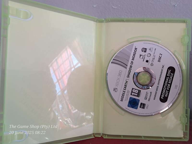 XBox 360 Shadow of Mordor (Promotional Copy) - No Manual