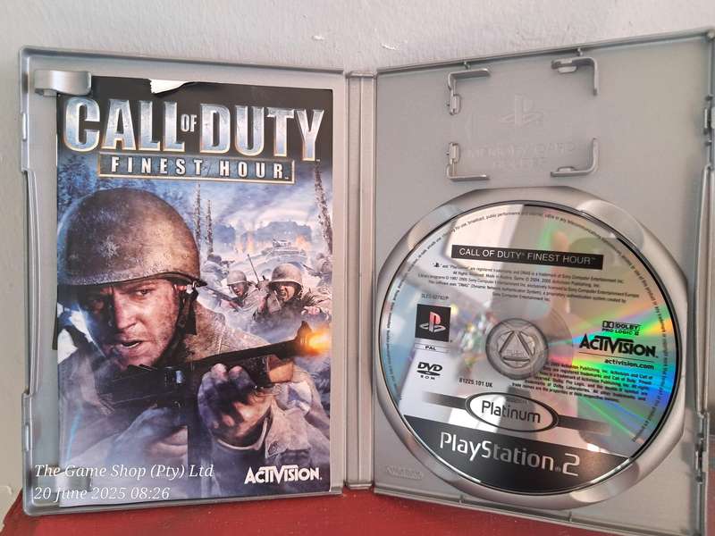 PS2 Call of duty : Finest Hour (Platinum) - CIB