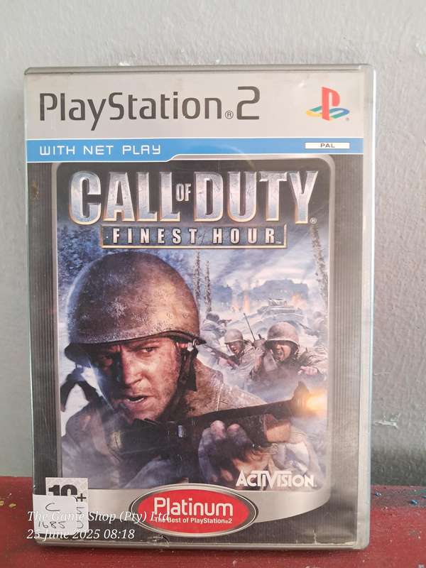 PS2 Call of duty : Finest Hour (Platinum) - No Manual