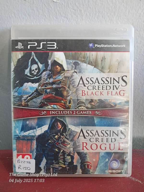 PS3 ASSASSINS CREED IV : BLACK FLAG / ROGUE DOUPLE PACK - CIB