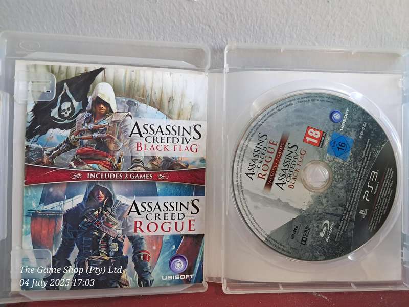 PS3 ASSASSINS CREED IV : BLACK FLAG / ROGUE DOUPLE PACK - CIB