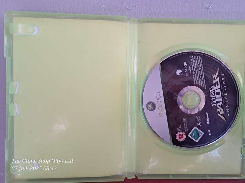 XBOX 360 TOMB RAIDER ANNIVERSAY - NO MANUAL (NO BONUS DISC)