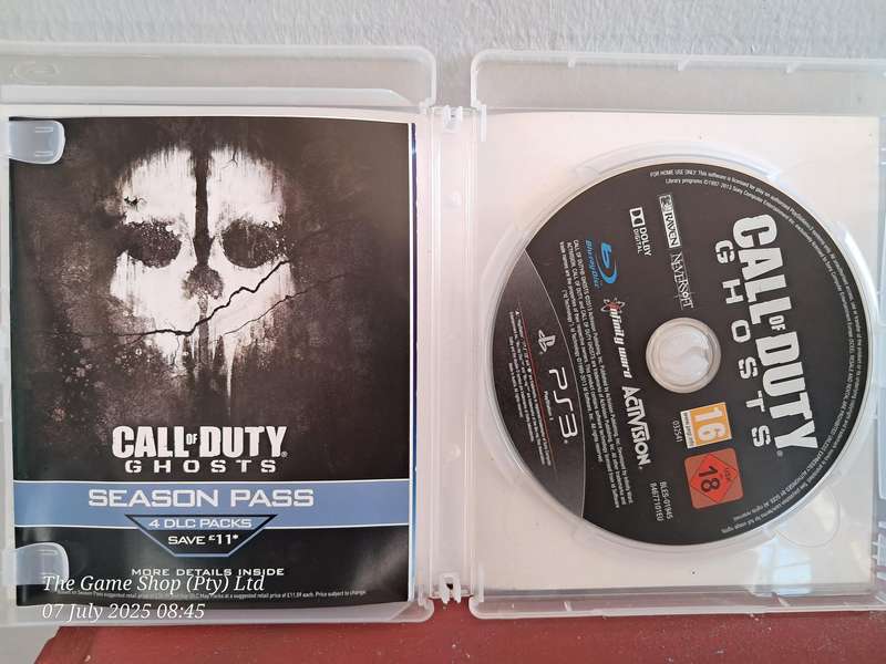 PS3 CALL OF DUTY : GHOSTS - CIB