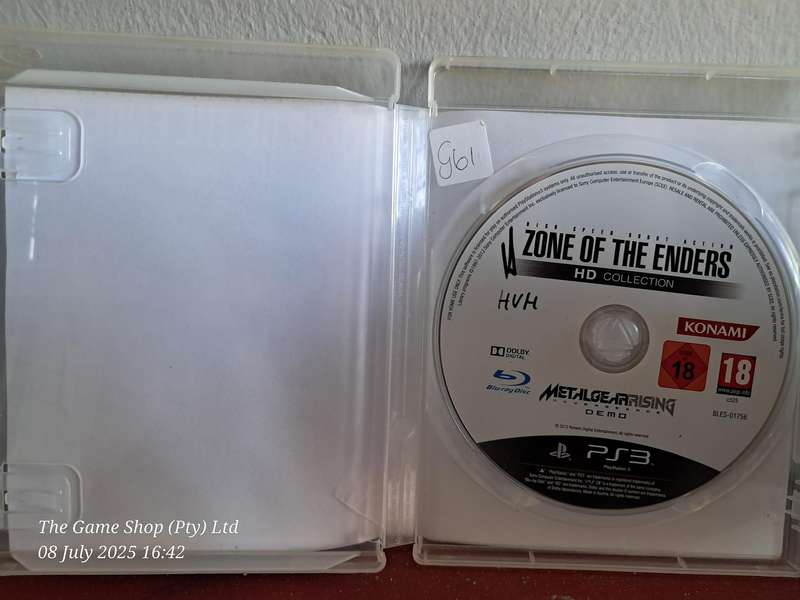 PS3 ZONE OF THE ENDERS HD COLLECTION - NO MANUAL (RE-PRINTED ARTWORK)