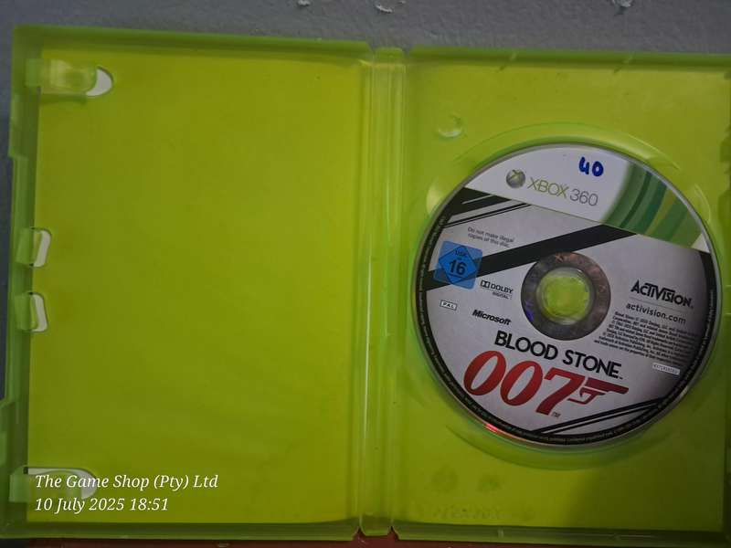 XBOX 360 007 BLOODSTONE - NO MANUAL