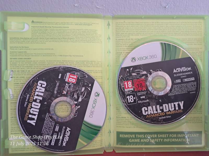 XBOX 360 CALL OF DUTY : ADVANCED WARFARE - NO MANUAL