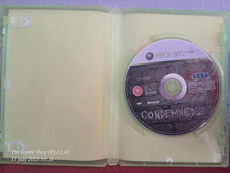 XBOX 360 CONDEMNED 2 - NO MANUAL