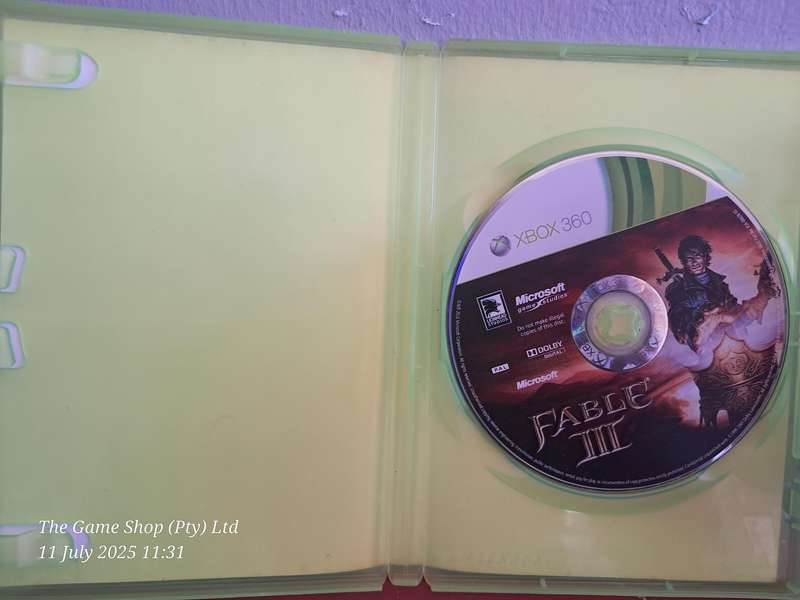 XBOX 360 FABLE 3 - NO MANUAL