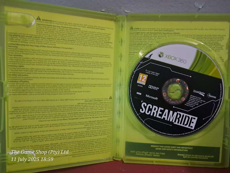 XBOX 360 SCREAMRIDE - NO MANUAL