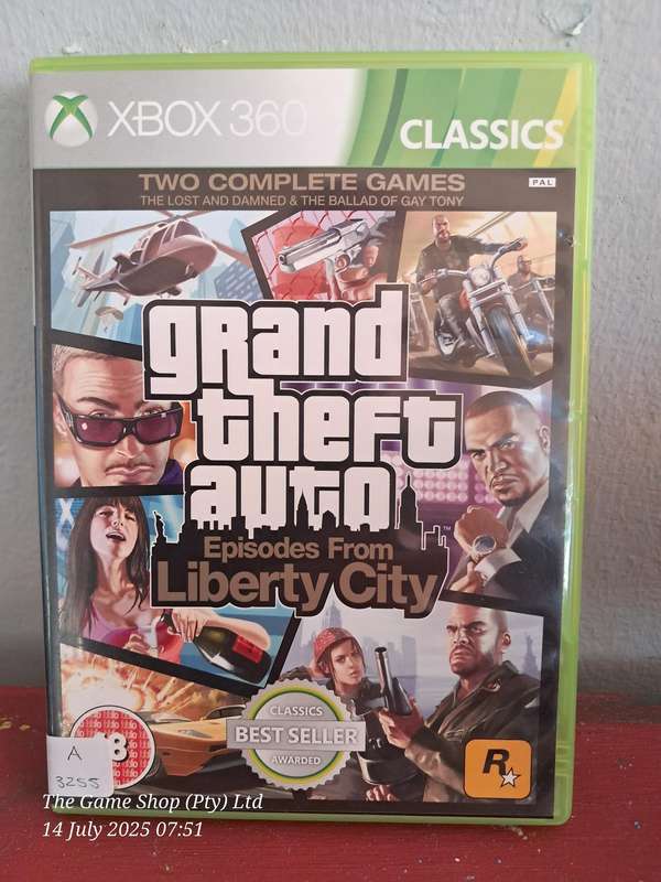 XBOX 360 GRAND THEFT AUTO : EPISODES FROM LIBERTY CITY - NO MANUAL/MAP
