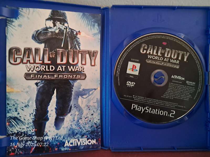 PS2 CALL OF DUTY : WORLD AT WAR FINAL FRONTS - CIB