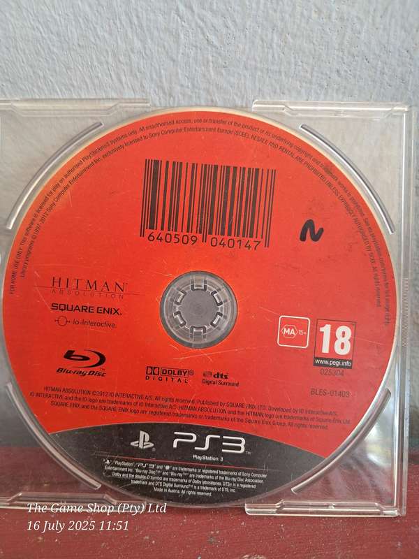 PS3 HITMAN ABSOLUTION - DISC ONLY
