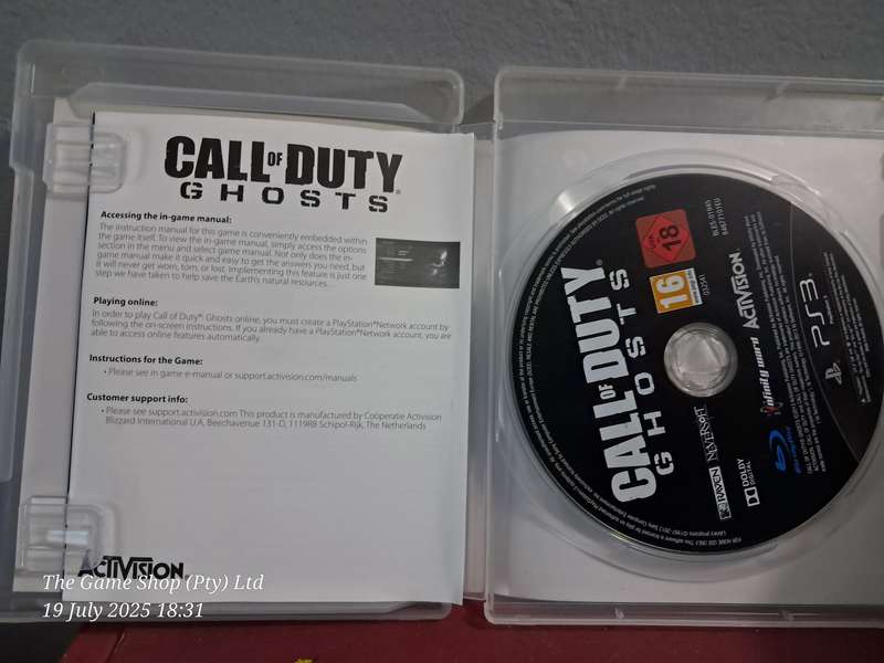 PS3 CALL OF DUTY : GHOSTS - CIB