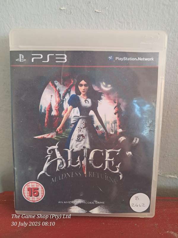 PS3 ALICE MADNESS RETURNS - NO MANUAL (RE-PRINTED ARTWORK)