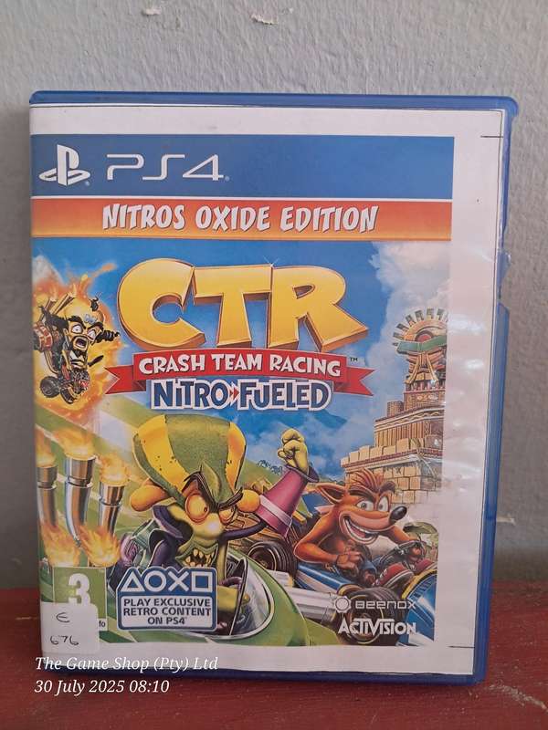 PS4 CTR CRASH TAG TEAM RACING : NITRO FUELED (RE-PRINTED ARTWORK)