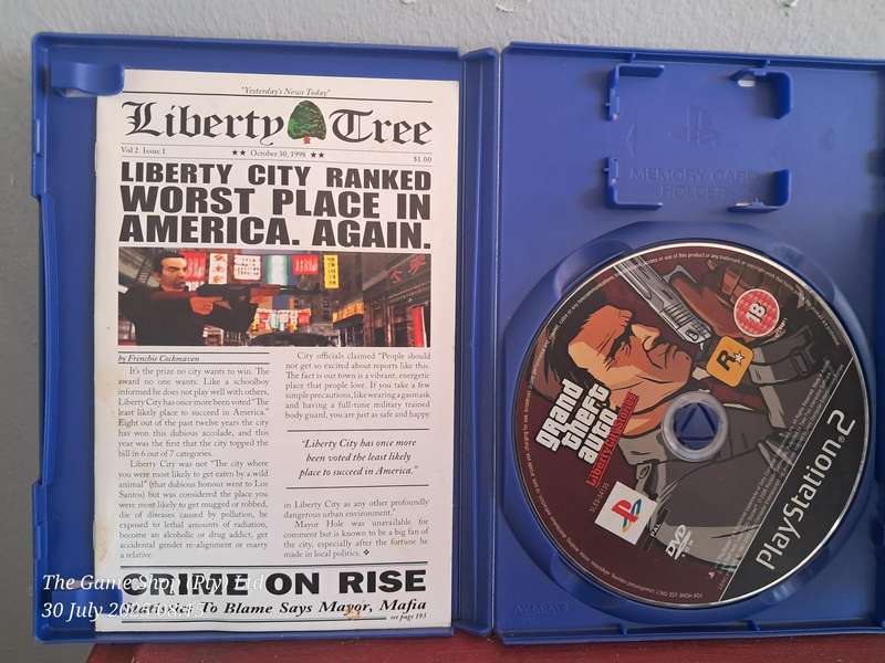 PS2 GRAND THEFT AUTO : LIBERTY CITY STORIES - CIB (NO MAP)