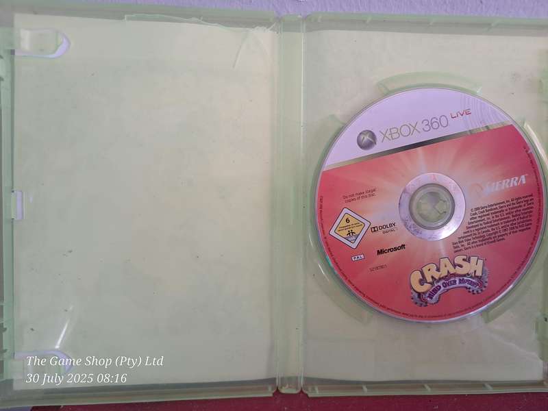 XBOX 360 CRASH : MIND OVER MUTANT - NO MANUAL (RE-PRINTED ARTWORK)