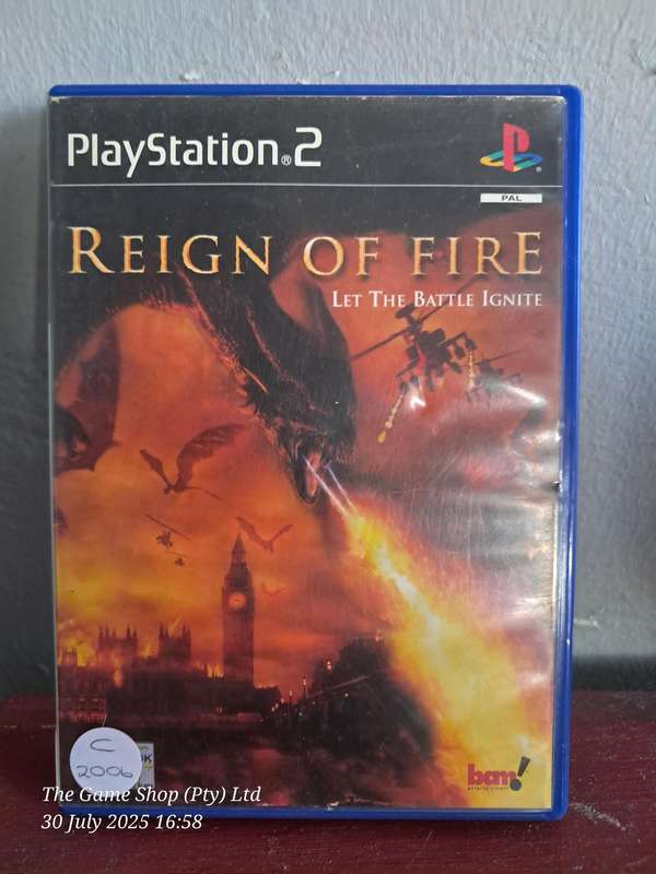 PS2 REIGN OF FIRE - NO MANUAL