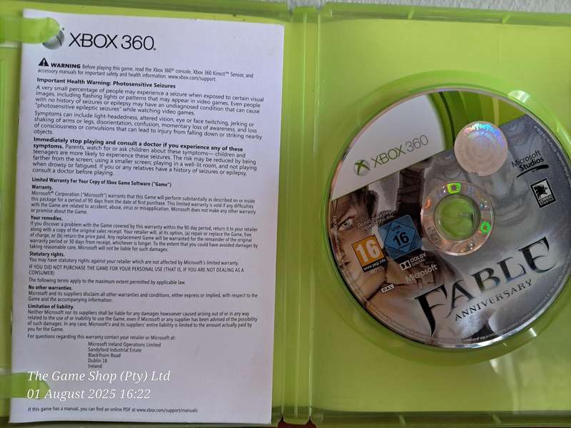 XBOX 360 FABLE ANNIVERSARY - CIB