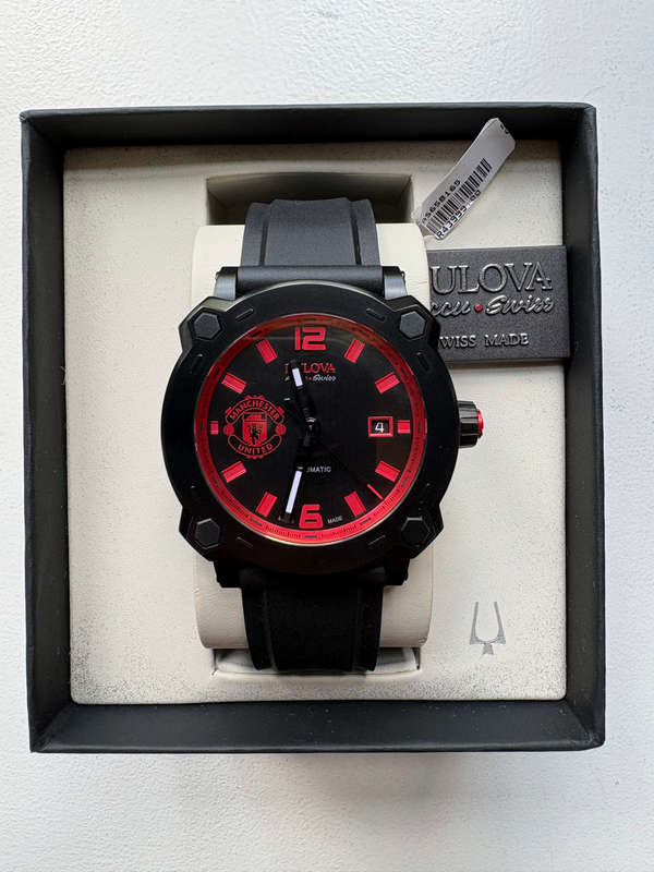Bulova Accu Swiss 65B165 Percheron Manchester United MUFC automatic limited edition watch