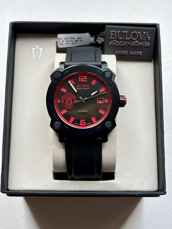 Bulova Accu Swiss 65B165 Percheron Manchester United MUFC automatic limited edition watch